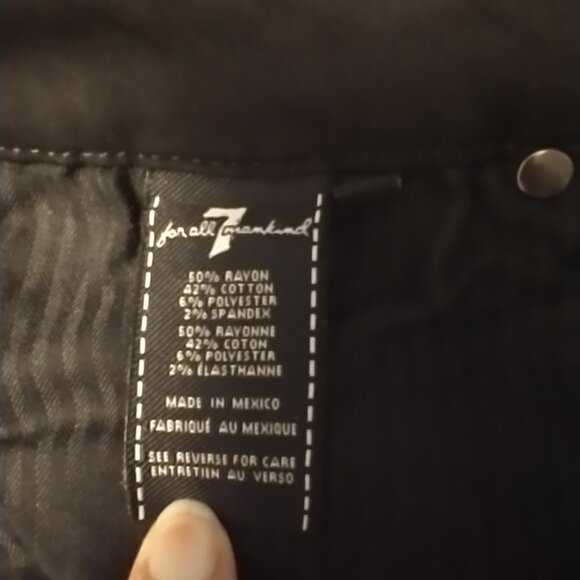 7 for All Mankind, high rise, true black , skinny jeans, size 32 - Picture 3 of 6